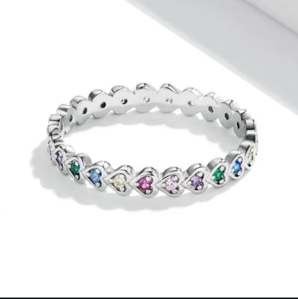 NWT Silver Multicolor Gemstone Ring